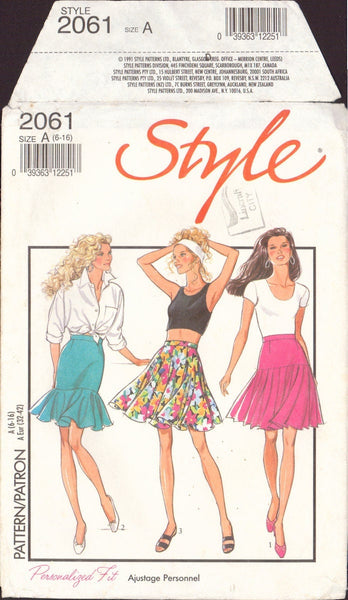 Style 2061 Sewing Pattern, Skirts, Size 6-12, Partially Cut, Complete