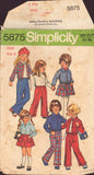 Simplicity 5875 Child's Shirt-Jacket and Short Skirt, Size 3, Cut, INCOMPLETE
