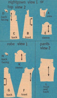 Simplicity 6687 Sewing Pattern, Children's Robe, Nightgown & Pajamas, Size 2, Cut, Incomplete