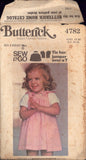Butterick 4782 Sewing Pattern, Toddlers' Jumper and T-Shirt, Size 4, Partially Cut, INCOMPLETE