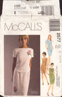 McCall's 2577 Sewing Pattern, Top and Skirt, Size Size 10-12, Cut, Complete