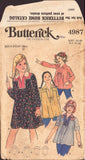 Butterick 4987 Sewing Pattern, Girls' Dress and Top, Size 8, Cut, Complete