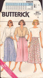 Butterick 3827 Sewing Pattern, Skirt, Size 8, Cut, Complete