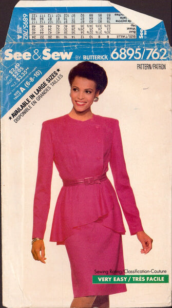 See&Sew 6895 Sewing Pattern, Top and Skirt, Size 6-8-10, Uncut, Factory Folded