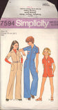 Simplicity 7594 Sewing Pattern, Girls' Jumpsuit, Size 12, Partially Cut, Complete