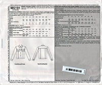 McCall's 5191 Palmer Pletsch Classic Fit Jean Jacket with Princess Seams Uncut, Factory Folded, Sewing Pattern Size 16-22