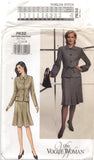 Vogue 7632 Lined, Princess Sesm Jacket Style Top and Pleated Skirt, Uncut, Factory Folded, Sewing Pattern Size 12-16 or 18-22