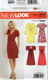 New Look 6802 Knit Dresses with Bodice and Sleeve Variations, Uncut, Factory Folded Sewing Pattern Multi Size 8-18