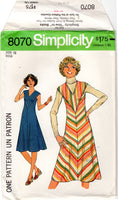 Simplicity 8070 Bias Dress or Jumper with V-Neckline, Uncut, Factory Folded Sewing Pattern Size 12