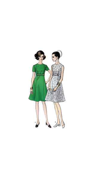Vogue 7487 Sleeveless or Short Sleeve, High-Fitted, Princess Seam Dress, Uncut, Factory Folded Sewing Pattern Size 10