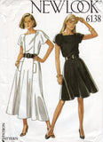 New Look 6138 Dress in Two Lengths with Seam Interest and Front Pockets, Uncut, Factory Folded, Sewing Pattern Multi Size 8-18
