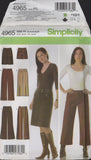 Simplicity 4965 Sewing Pattern, Pants and Skirt, Size 12-20