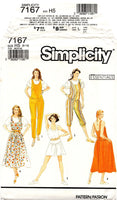 Simplicity 7167 Jumpsuit in Two Lengths, Romper and Jumper or Sundress, Uncut, Factory Folded, Sewing Pattern Multi Size 6-14