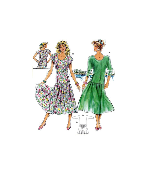 Burda 5752 Raglan Sleeve, Scoop Neck Drop Waist Dress with Two Sleeve Patterns Central Burda 5752 Raglan Sleeve, Scoop Neck Drop Waist Dress with Two Sleeve Patterns Central