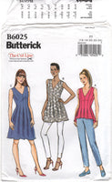 Butterick 6025 Pleated Top, Tunic and Dress in Two Lengths, Uncut, Factory Folded Sewing Pattern Multi Size 8-16 or 16-24