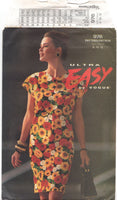 Vogue 976 Loose Fitting, Tapered Pullover Dress with Cap Sleeves, Uncut, Factory Folded Sewing Pattern Size 8-12