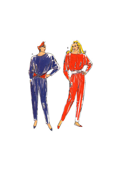 Kwik Sew 1926 Loose Fitting Jumpsuit with Long Sleeves, Uncut, Factory Folded Sewing Pattern Multi Size 31.5-41.5