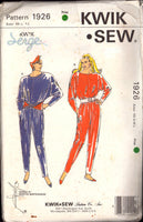 Kwik Sew 1926 Loose Fitting Jumpsuit with Long Sleeves, Uncut, Factory Folded Sewing Pattern Multi Size 31.5-41.5
