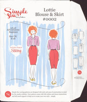 Simple Sew 002 Sewing Pattern, Blouse and Skirt, Size UK 8-18, Uncut, Factory Folded