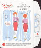 Simple Sew 002 Sewing Pattern, Blouse and Skirt, Size UK 8-18, Uncut, Factory Folded