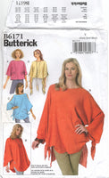 Butterick 6171 Pullover Tunic with Sleeve and Hemline Variations, Uncut, Factory Folded Sewing Pattern Multi Size 4-14