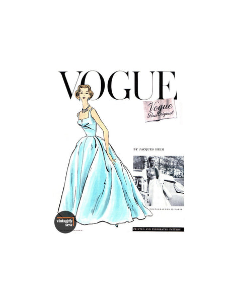 50s Evening Gown with V-Back and Full Skirt, Bust 36" (92 cm) Vogue Pa Patterns Central 50s Evening Gown with V-Back and Full Skirt, Bust 36" (92 cm) Vogue Pa Patterns Central