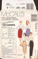 McCall's 7244 Sewing Pattern, Skirts, Size 8, Uncut, Factory Folded