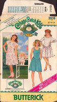 Butterick 3916 Sewing Pattern, Cabbage Patch Kids Girls' Dress, Child Size 7-8-10, Cut, Complete, Doll Pattern Incl., With or w/o Transfers