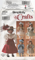 Simplicity 7998 Clothes and Accessories for 18" (45.5 cm) Doll, Uncut, Factory Folded Sewing Pattern One Size