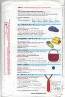 Kwik Sew 3833 Children's Cap, Tie, Purse and Flower Accessory, Uncut, Factory Folded Sewing Pattern Various Sizes