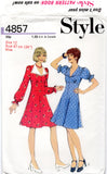 Style 4857 High-Line Bodice Dress with Collar and Long or Short Sleeves, Uncut, Factory Folded Sewing Pattern Size 12