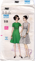 Vogue 7487 Sleeveless or Short Sleeve, High-Fitted, Princess Seam Dress, Uncut, Factory Folded Sewing Pattern Size 10