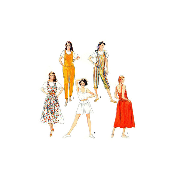 Simplicity 7167 Jumpsuit in Two Lengths, Romper and Jumper or Sundress, Uncut, Factory Folded, Sewing Pattern Multi Size 6-14