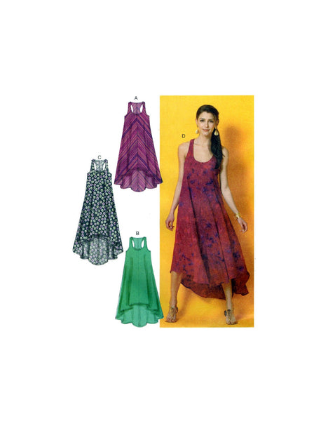 McCall's 6954 Tent Dress with Shaped Hemline, Uncut, Factory Folded Sewing Pattern Multi Size (4-14 or 16-26)