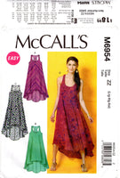 McCall's 6954 Tent Dress with Shaped Hemline, Uncut, Factory Folded Sewing Pattern Multi Size (4-14 or 16-26)