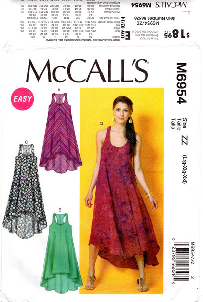 tent dress sewing pattern McCall's 6954 Tent Dress with Shaped Hemline, Uncut, Factory Folded Se – Patterns Central