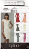 Vogue 8685 Fitted Dress in Two Lengths with Straight or Flared Skirt, Uncut, Factory Folded Sewing Pattern Size 6-12