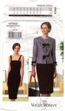 Vogue 7900 Fitted, Lined Above Hip Jacket and Close Fitting Straight Dress, Uncut, Factory Folded Sewing Pattern Size 6-10