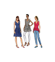 Butterick 6025 Pleated Top, Tunic and Dress in Two Lengths, Uncut, Factory Folded Sewing Pattern Multi Size 8-16 or 16-24