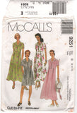 McCall's 9251 Notched Collar Dress with A-Line Skirt in Two Lengths, Uncut, Factory Folded Sewing Pattern Size 8-12