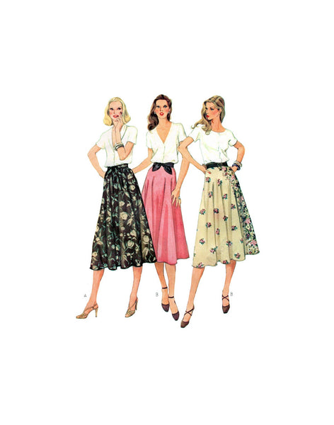 McCall's 6493 Full Gathered, Flared Skirts in Two Lengths, Uncut, Factory Folded Sewing Pattern Size 12 Waist 26.5"
