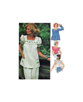 Butterick 4631 Square Neckline Boho Tops with Sleeve Style/Length Variations, Uncut, Factory Folded Sewing Pattern Size 12 Bust 34