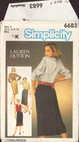 Simplicity 6683, Sewing Pattern, Skirts, Size 10-12-14, Uncut, Factory Folded