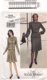 Vogue 7632 Lined, Princess Sesm Jacket Style Top and Pleated Skirt, Uncut, Factory Folded, Sewing Pattern Size 12-16 or 18-22