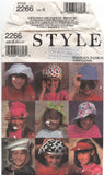 Style 2266 Children's Hats in 6 Styles, Partially Cut, Partially Factory Folded, Complete Sewing Pattern Various Sizes