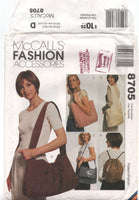 McCall's 8705 Tote, Sling, Messenger and Shoulder Bags, Uncut, Factory Folded Sewing Pattern Various Sizes
