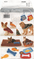 Butterick 4226 Pet Accessories: Coats, Placemats, Xmas Stockings, Beds and Soft Toys, Uncut, Factory Folded Sewing Pattern Various Sizes