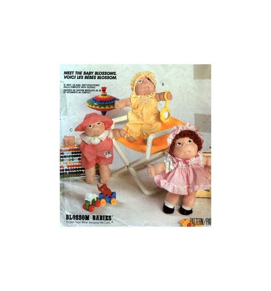McCall's 770 Blossom Babies 12" (30.5 cm) Doll and Clothing, Partially Cut, Complete Sewing Pattern