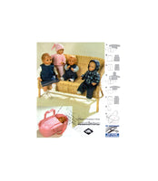 Burda 8591 Clothing for 31 cm and 38 cm Dolls and Portable Baby Doll Basinette, Uncut, Factory Folded Sewing Pattern