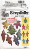 Simplicity 9965 Christmas Themed Baby Fleece Buntings, Uncut, Factory Folded Sewing Pattern One Size up to 6M 18lbs. and 26.5" Tall